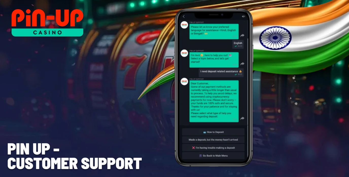 Pin Up customer support in India
